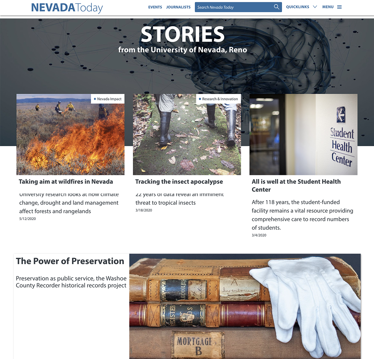 NevadaToday Shocase Stories Home Page