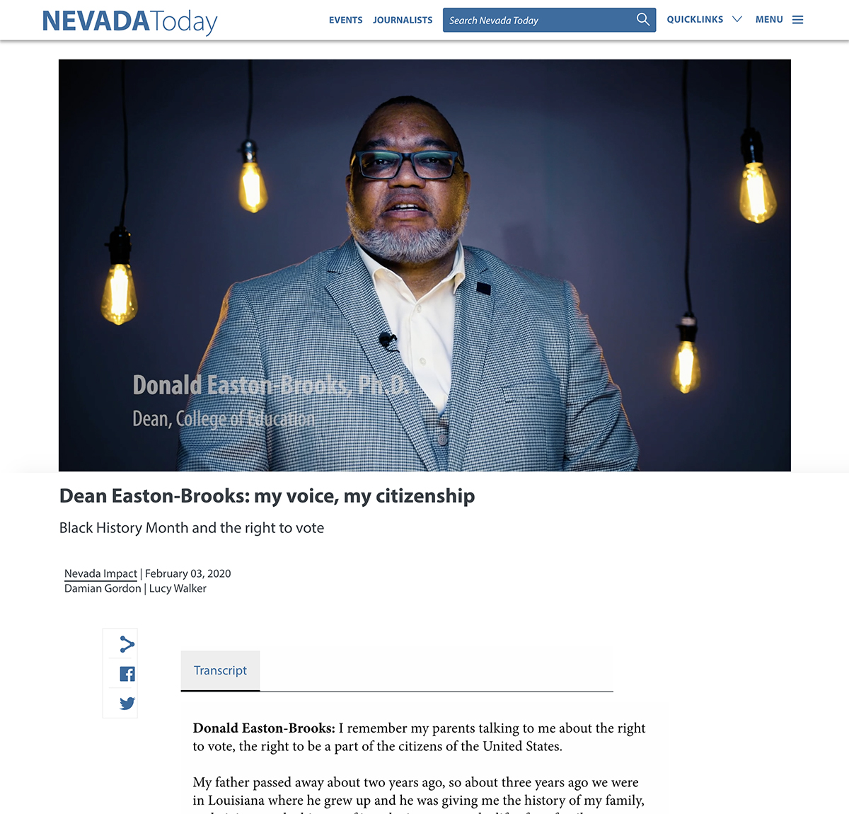 NevadaToday Video Feature Article Design and Layout