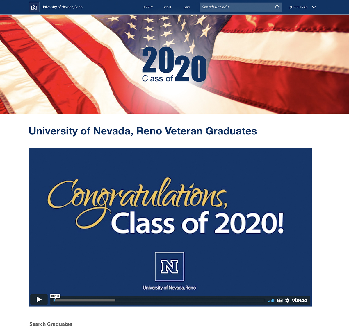 Virtual Celebrations People Listing Page with Video Header